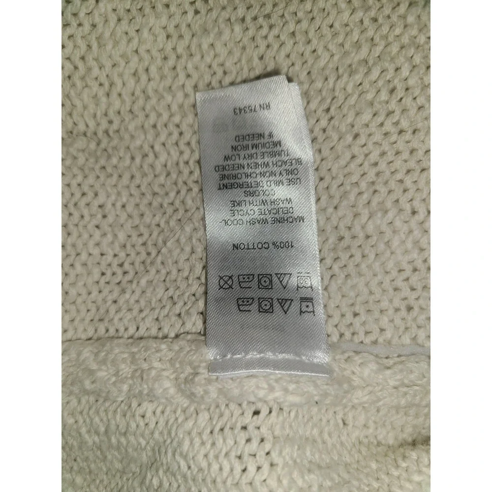 Kaisely Long Knit Cardigan Sweater Womens Small Beige Open Front‎ Drop Shoulder